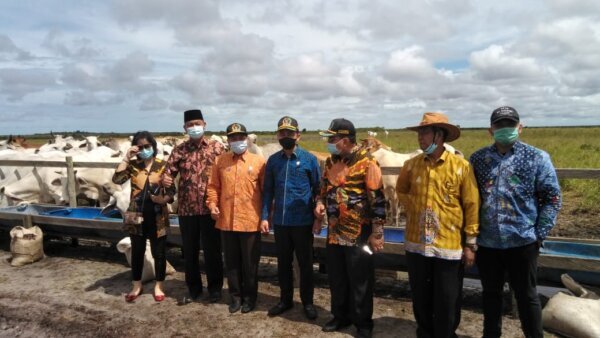 KUNKER DALAM DAERAH : Jajaran Komisi III DPRD Kalteng saat memantau pelaksanaan vaksinasi di Kabupaten Sukamara, Sabtu (3/7/2021).