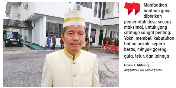 Anggota Dewan Perwakilan Rakyat Daerah Gunung Mas, Polie L Mihing.