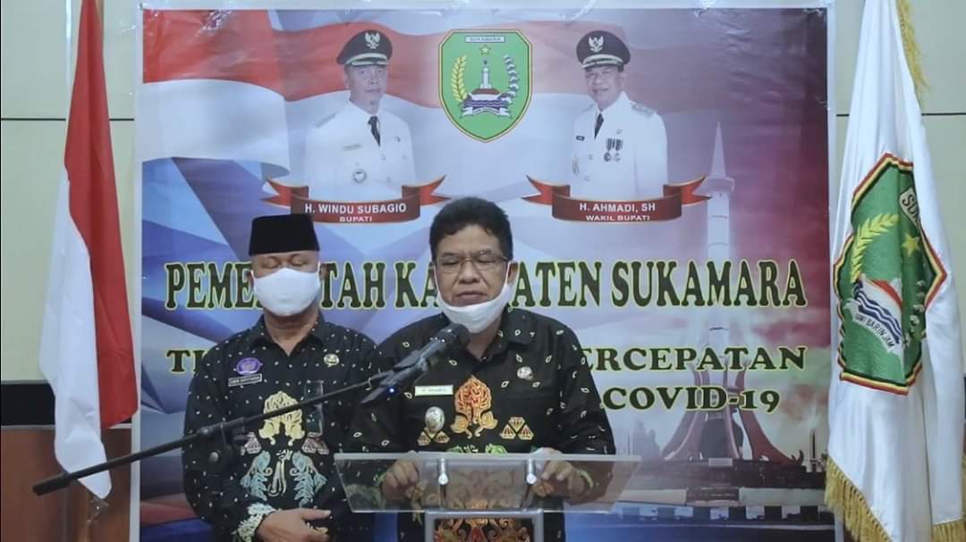 RILIS: Wakil Bupati Sukamara H Ahmadi menyampaikan perkembangan angka kasus Covid-19 di Kabupaten Sukamara belum lama tadi./HUMAS