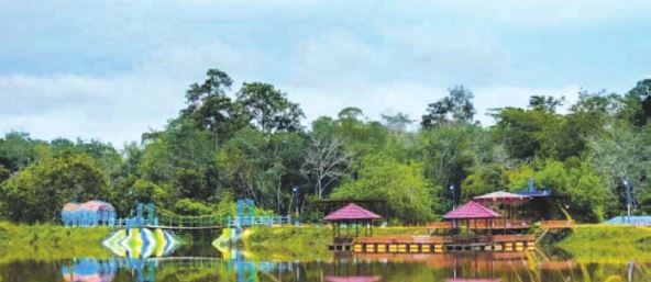 OBJEK WISATA : Salah satu objek wisata Dam Trinsing di Kecamatan Teweh Selatan yang mulai dibuka oleh pemerintah daerah setempat.