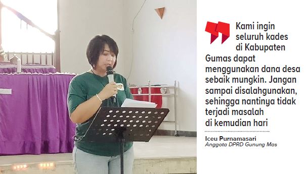 Anggota Dewan Perwakilan Rakyat Daerah Gunung Mas, Iceu Purnamasari.