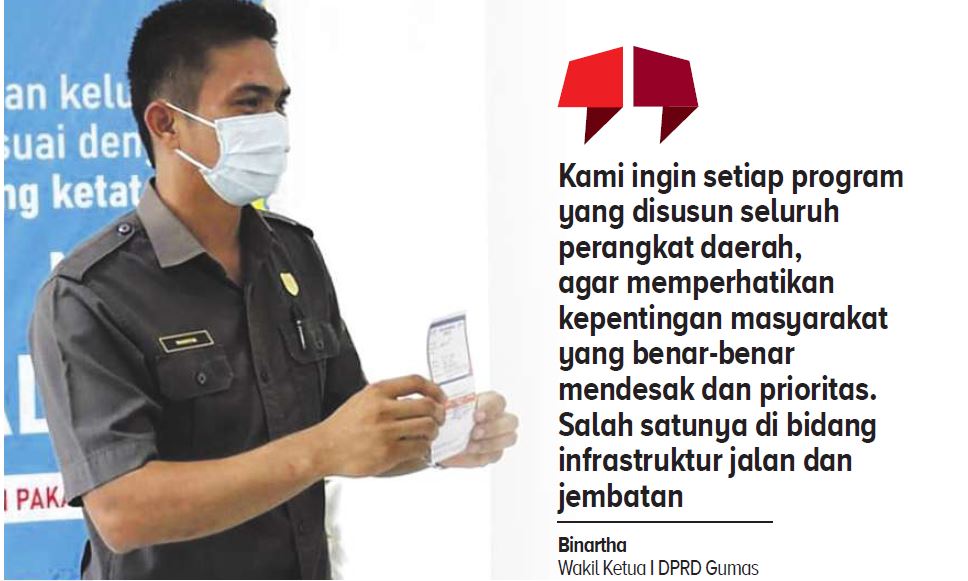 Wakil Ketua I Dewan Perwakilan Rakyat Daerah (DPRD) Kabupaten Gunung Mas (Gumas) Binartha