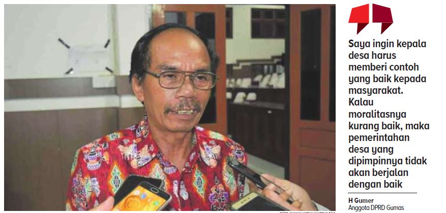 Anggota DPRD Gunung Mas, H Gumer.
