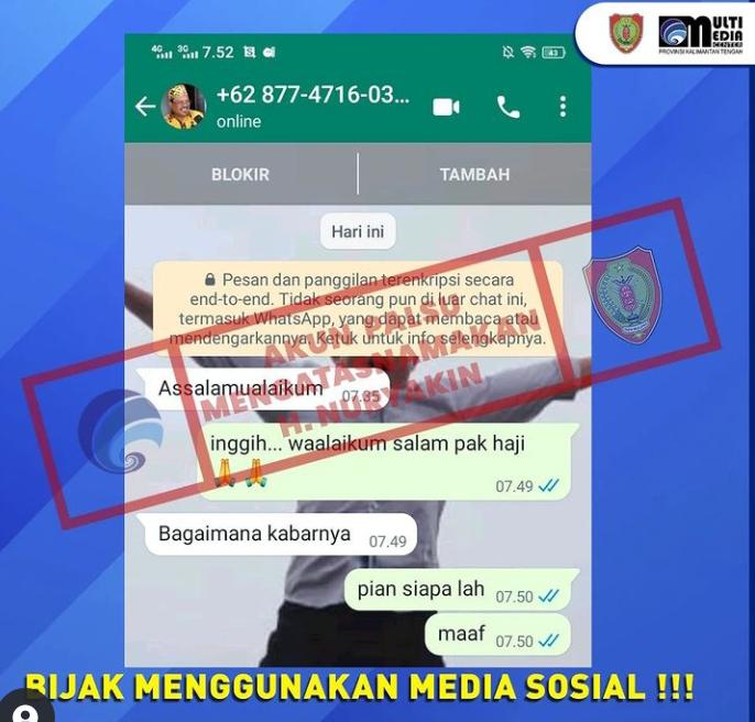 Akun Whatsapp Pj Sekda Gadungan Bergentayangan