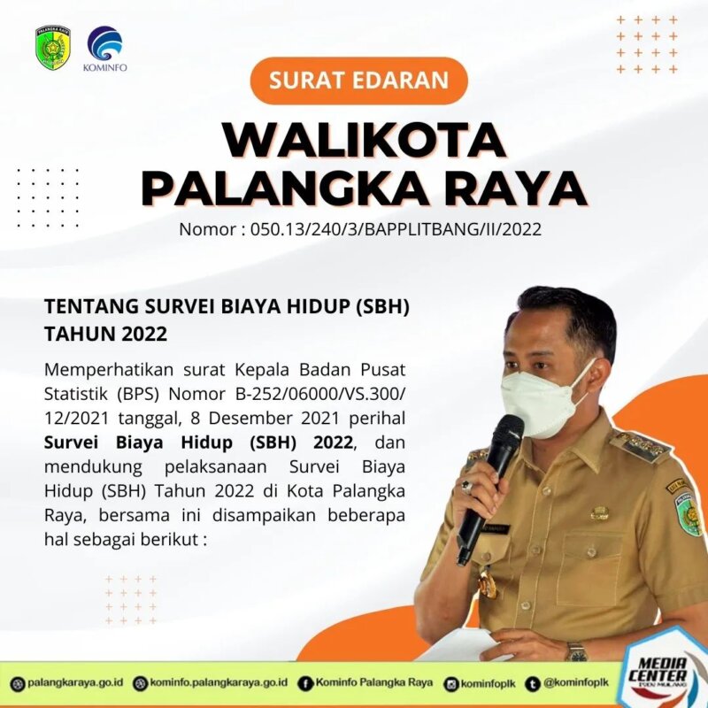 Wali Kota Keluarkan SE Survei Biaya Hidup tahun 2022