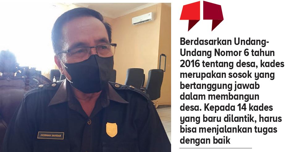 Ketua DPRD Gunung Mas, Akerman Sahidar