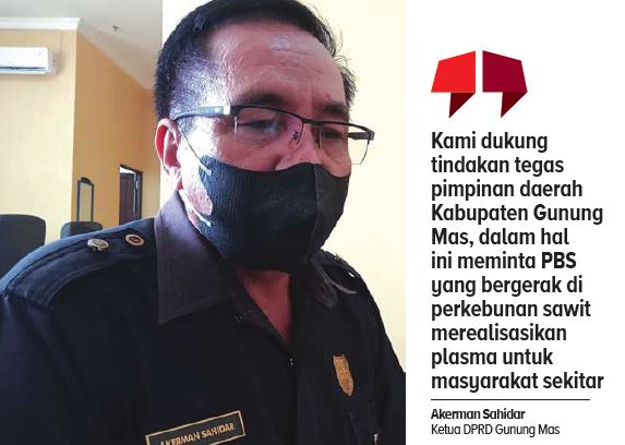 Ketua DPRD Gunung Mas, Akerman Sahidar