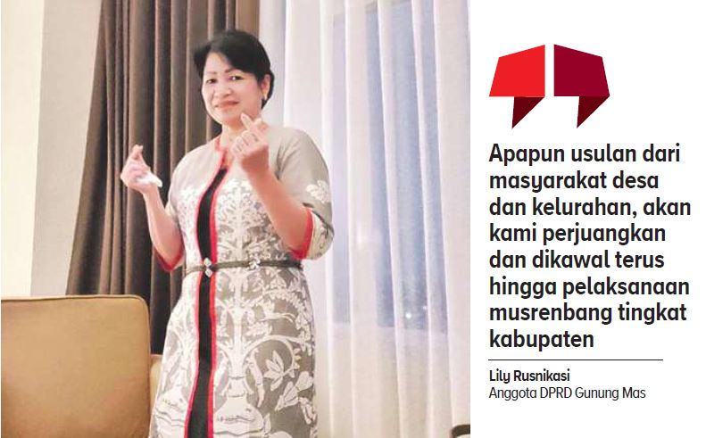 Anggota DPRD Gunung Mas, Lily Rusnikasi.