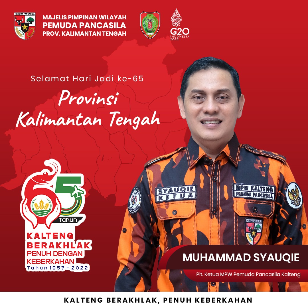 Plt Ketua MPW Pemuda Pancasila Kalimantan Tengah Muhammad Syauqie