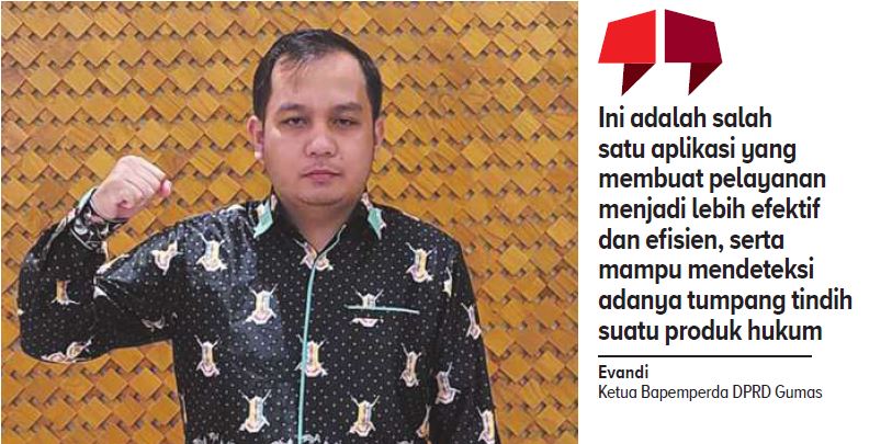 Ketua Bapemperda DPRD Gunung Mas, Evandi.