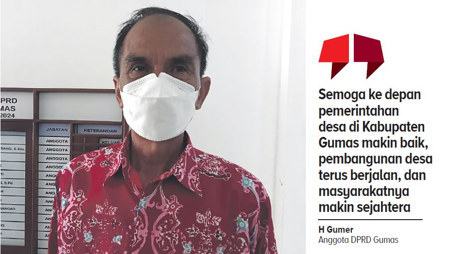 Ketua Komisi I Dewan Perwakilan Rakyat Daerah (DPRD) Kabupaten Gunung Mas (Gumas) H Gumer