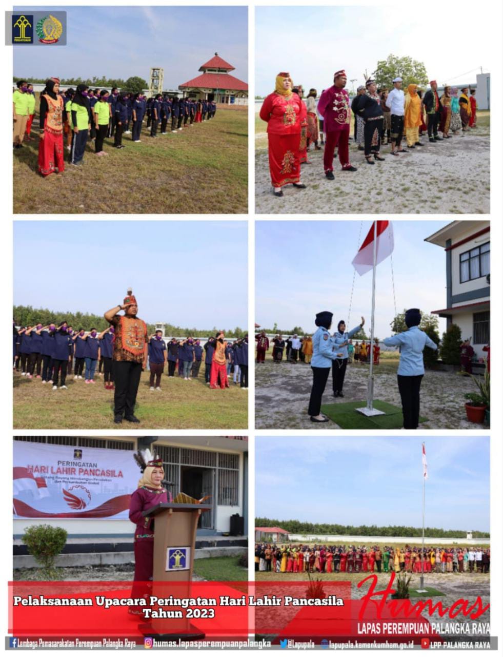 Peringati Hari Lahir Pancasila Lapas Perempuan Palangka Raya Upacara Kenakan Pakaian Adat