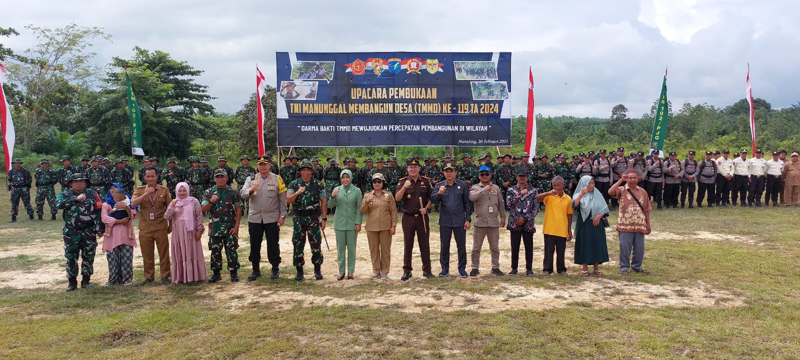 Kegiatan TMMD di Desa Bangun Sari Dibuka Wabup