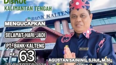 Kadishut Kalteng Sampaikan Ucapan Selamat HUT ke-63 PT Bank Kalteng