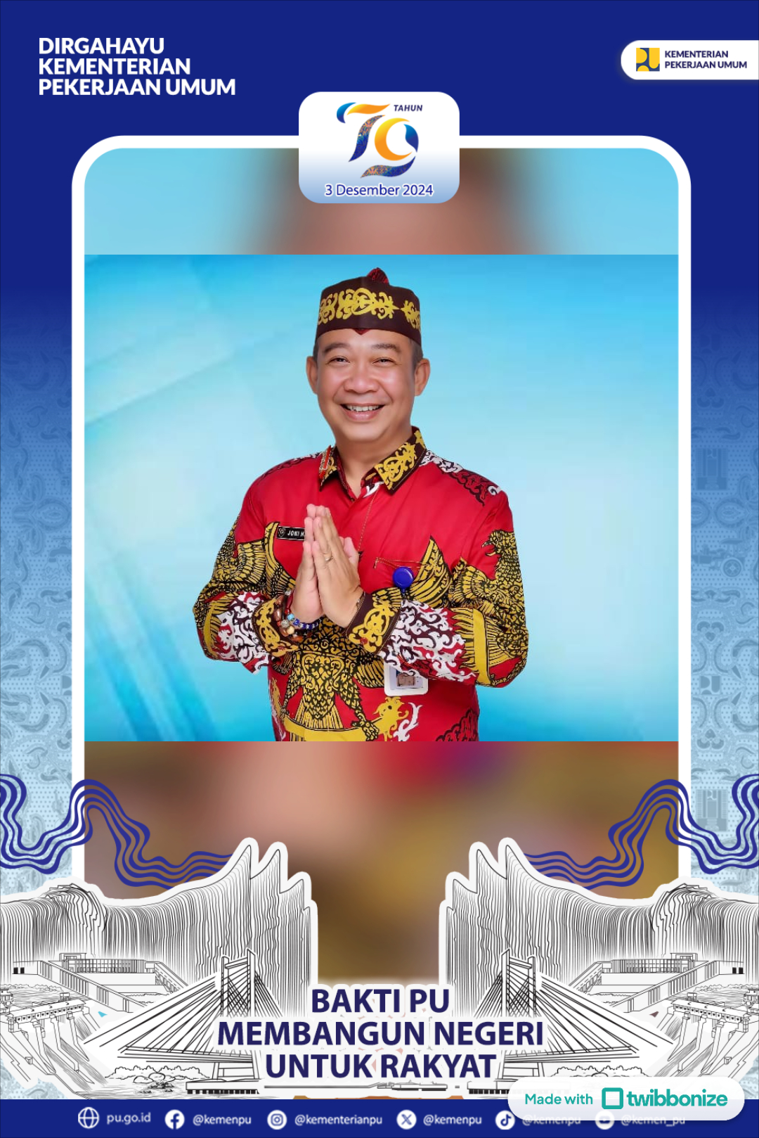 Kadis DLH Kalteng, Joni Harta, Ucapkan Selamat Hari Bakti PUPR ke-79