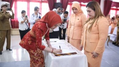 Natalin Leonard S Ampung Resmi Jabat Plt Ketua DWP Provinsi Kalteng