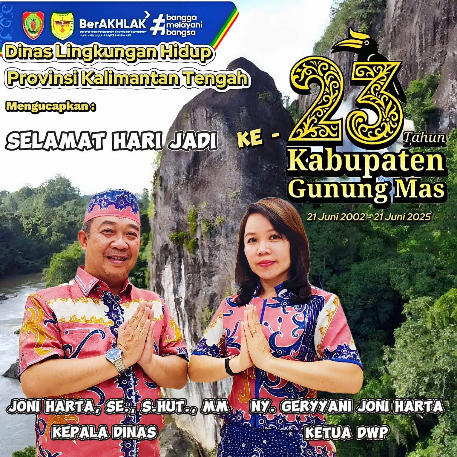 Kepala DLH Kalteng: Selamat Ulang Tahun ke-23 Gunung Mas, Terus Lestari dan Maju