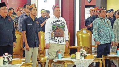 HADIR: Bupati Lamandau Rizky Aditya Putra, menghadiri pelantikan DPD Pemuda Tani Indonesia Provinsi Kalimantan Tengah, di Aula Jayang Tingang, Kantor Gubernur, belum lama ini.