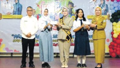 HADIR: Sekda Lamandau, M Irwansyah menghadiri kegiatan peringatan Hari Anak Nasional, di GPU Lantang Torang, Senin (21/07).