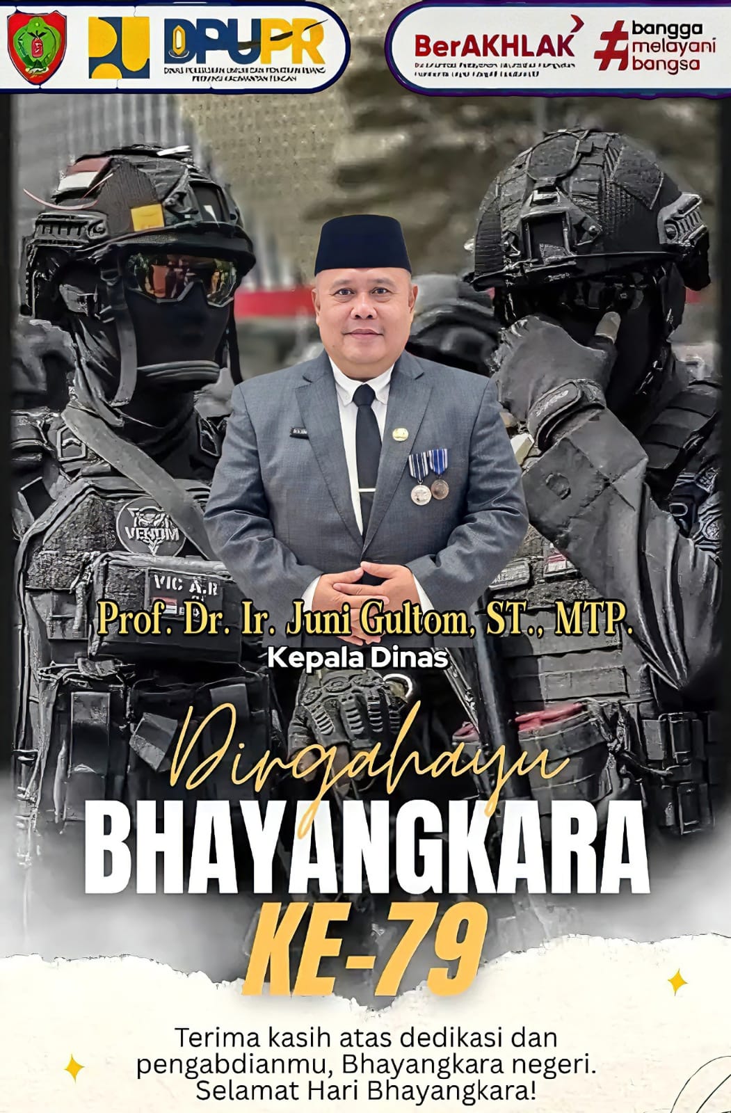 Kadis PUPR Kalteng Juni Gultom: Di Hari Bhayangkara ke-79, Polri Kian Profesional Melayani Negeri