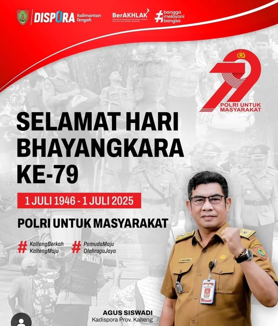 Kadispora Kalteng Ajak Generasi Muda Teladani Semangat Bhayangkara