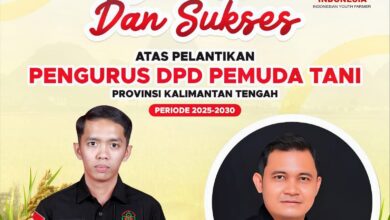 Ketua Harian DPD Pemuda Tani Kalteng Rusdi Ucapkan Selamat kepada Deden Agustiar Sabran dan Pengurus Terlantik