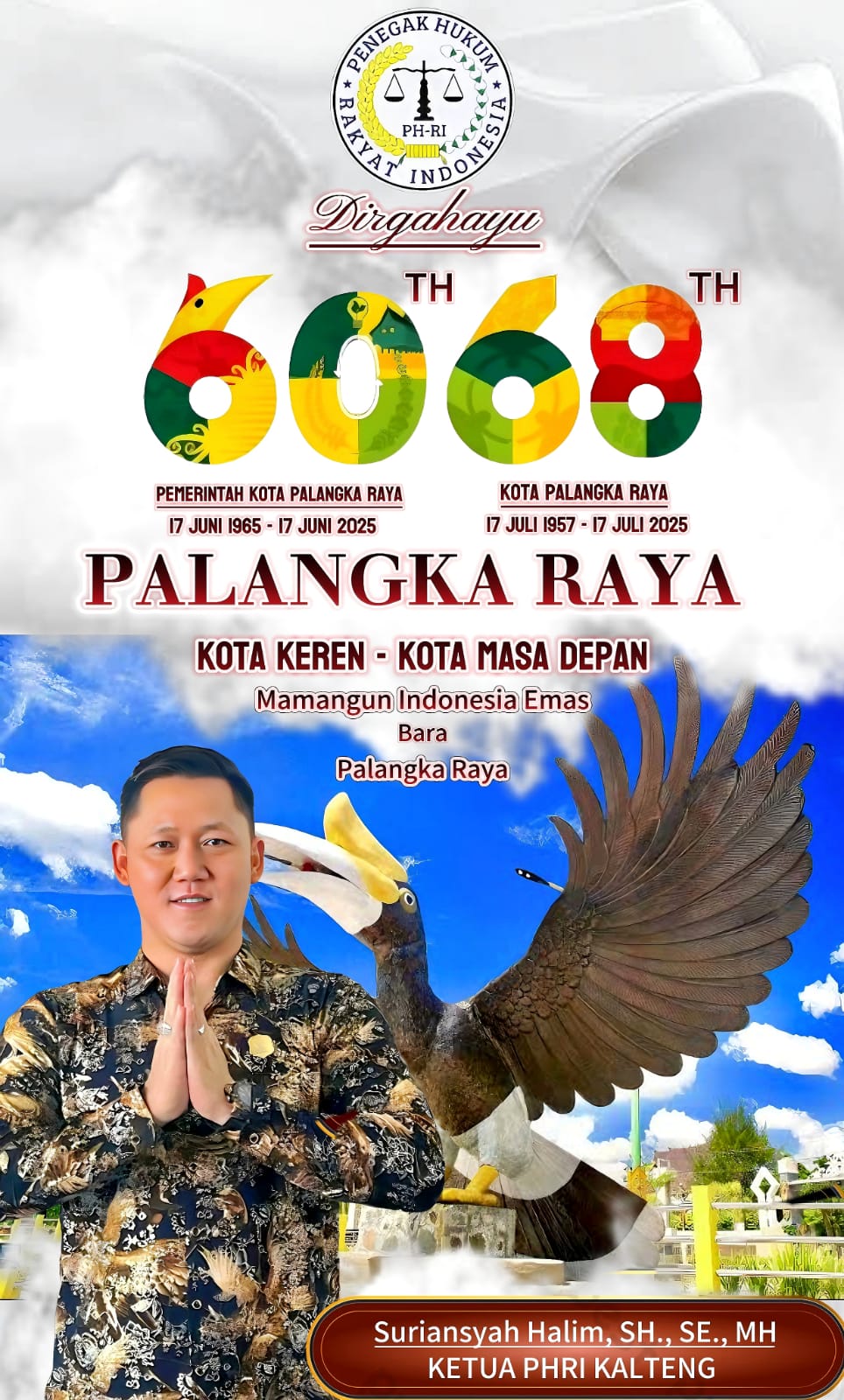 Ketua PHRI Kalteng, Suriansyah Halim, SH., SE., MH.,