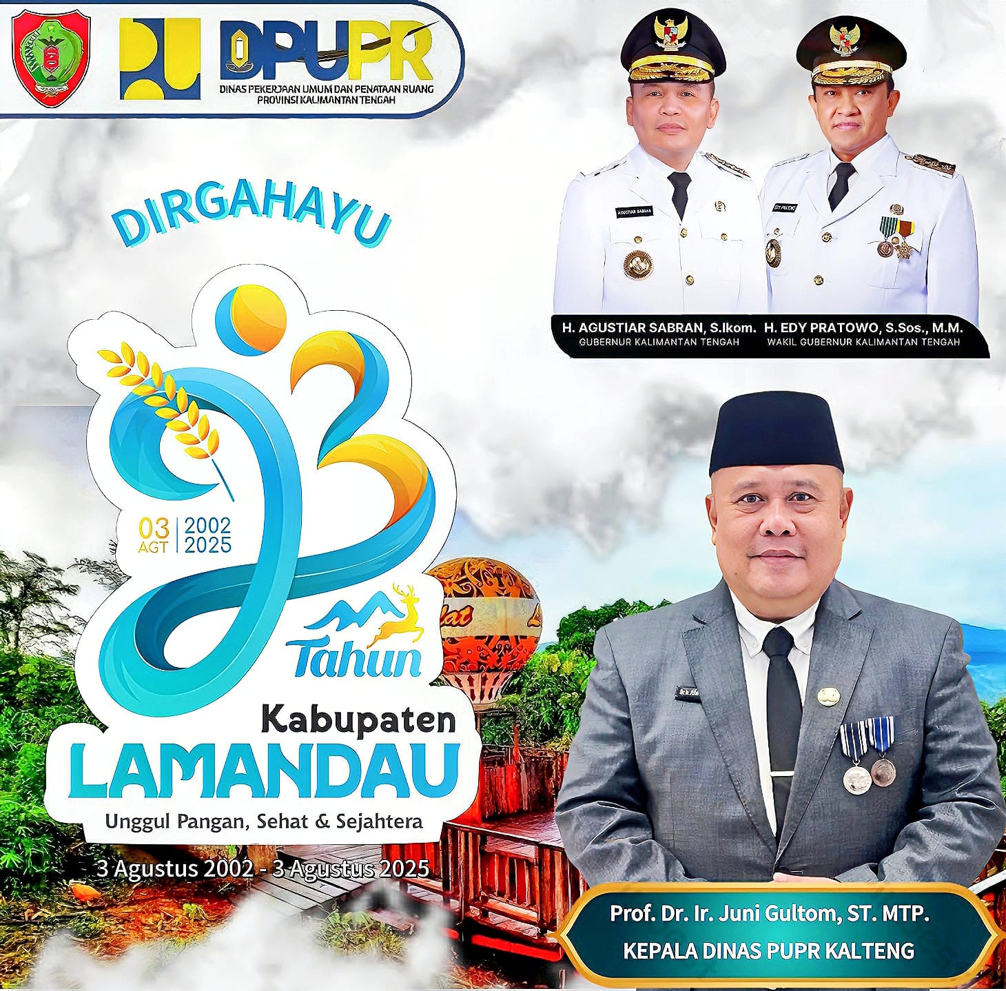 Kadis PUPR Kalteng Ucapkan Selamat HUT ke-23 Kabupaten Lamandau