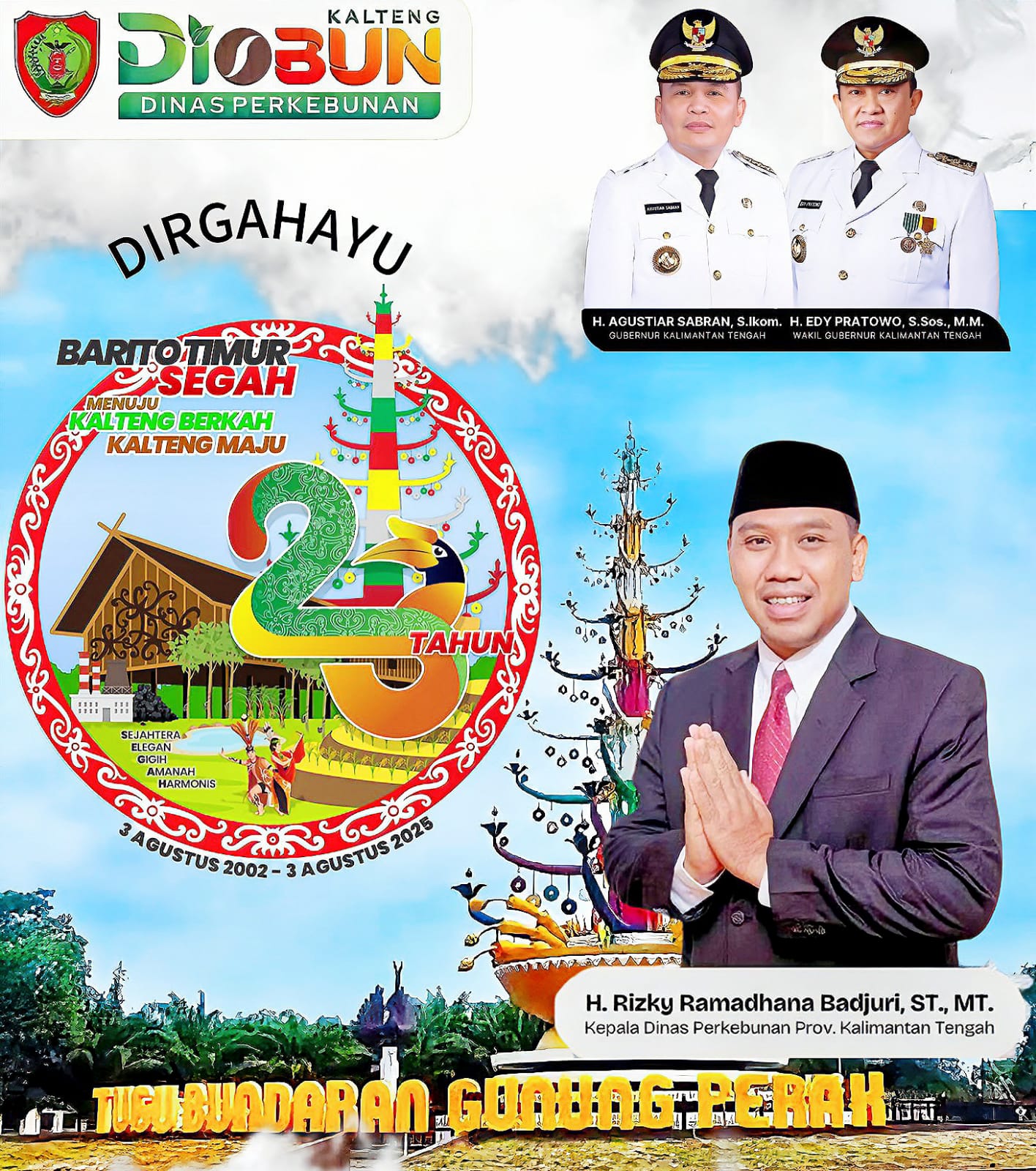Ucapan Selamat dari Kadisbun Prov. Kalteng, H. Rizki Ramadhana Badjuri, ST., MT