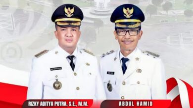 Bupati dan Wakil Bupati Lamandau, Rizky Aditya Putra dan Abdul Hamid