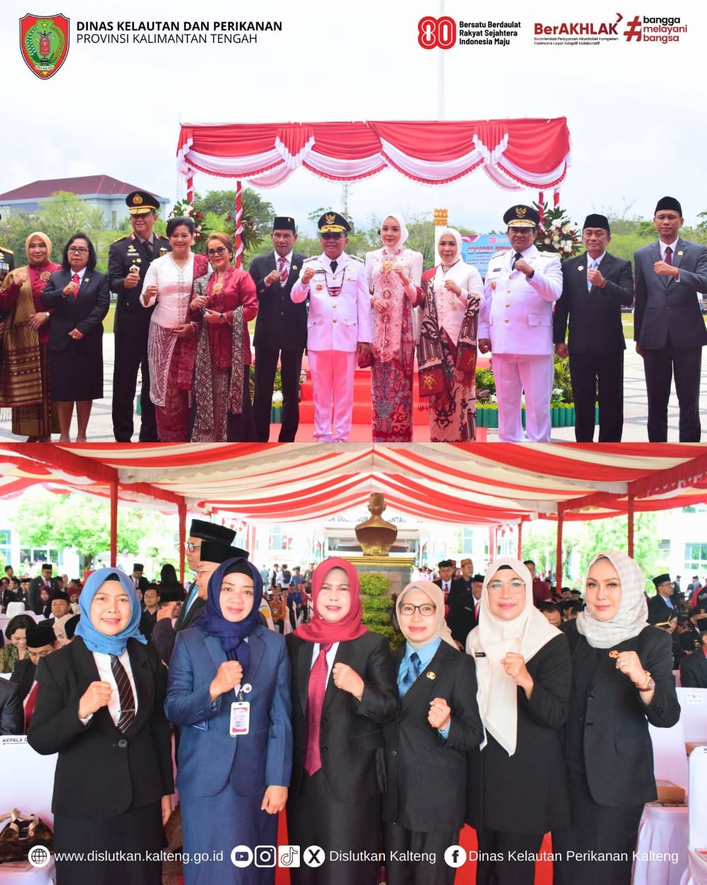 Kadislutkan Kalteng, Sri Widanarni, S.I.P., M.Si. saat mengikuti Upacara Peringatan Hari Ulang Tahun