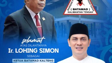 Muhammad Syauqie Ucapkan Selamat atas Pengukuhan Ir. Lohing Simon sebagai Kepala Batamad Kalteng Periode 2025–2029
