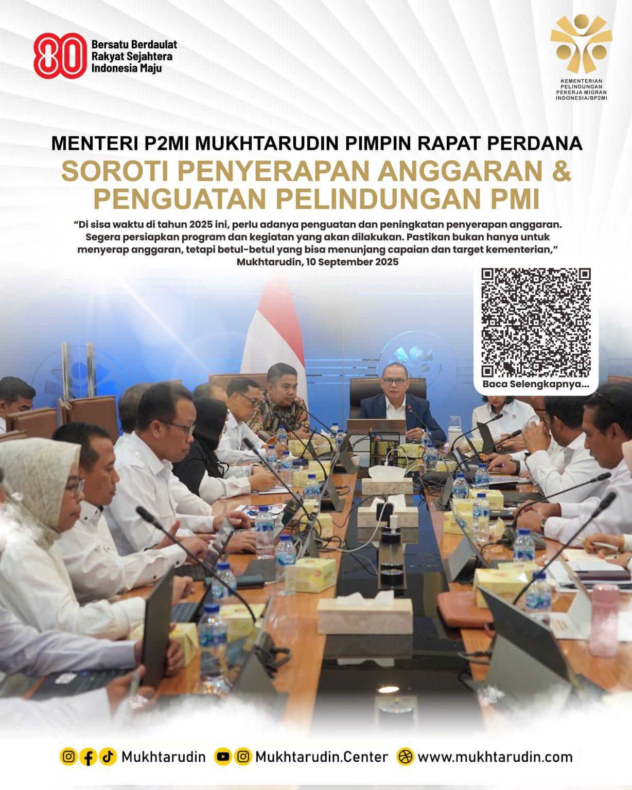 Menteri Pelindungan Pekerja Migran Indonesia (P2MI) Drs. H. Mukhtarudin