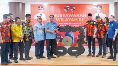 Ketua DPRD Kota Palangka Raya, Siubandi, S.Sos., saat menghadiri pembukaan Muswil III Sapma Pemuda Pancasila.