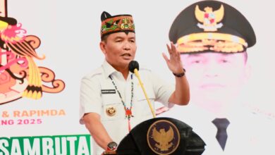 Gubernur Kalteng, H. Agustiar Sabran saat menyampaikan sambutan.