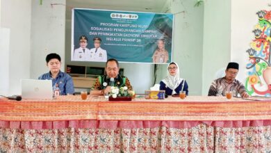 Kepala DLH Kalteng, Joni Harta, SE., S.Hut., MM., saat membuka sekaligus menyampaikan sambutan dalam kegiatan sosialisasi Proklim di Kelurahan Kalampangan, Kamis (25/9/2025).