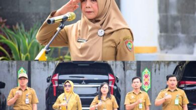 Kadislutkan Kalteng, Sri Widanarni, S.I.P., M.Si., memimpin apel rutin yang di gelar