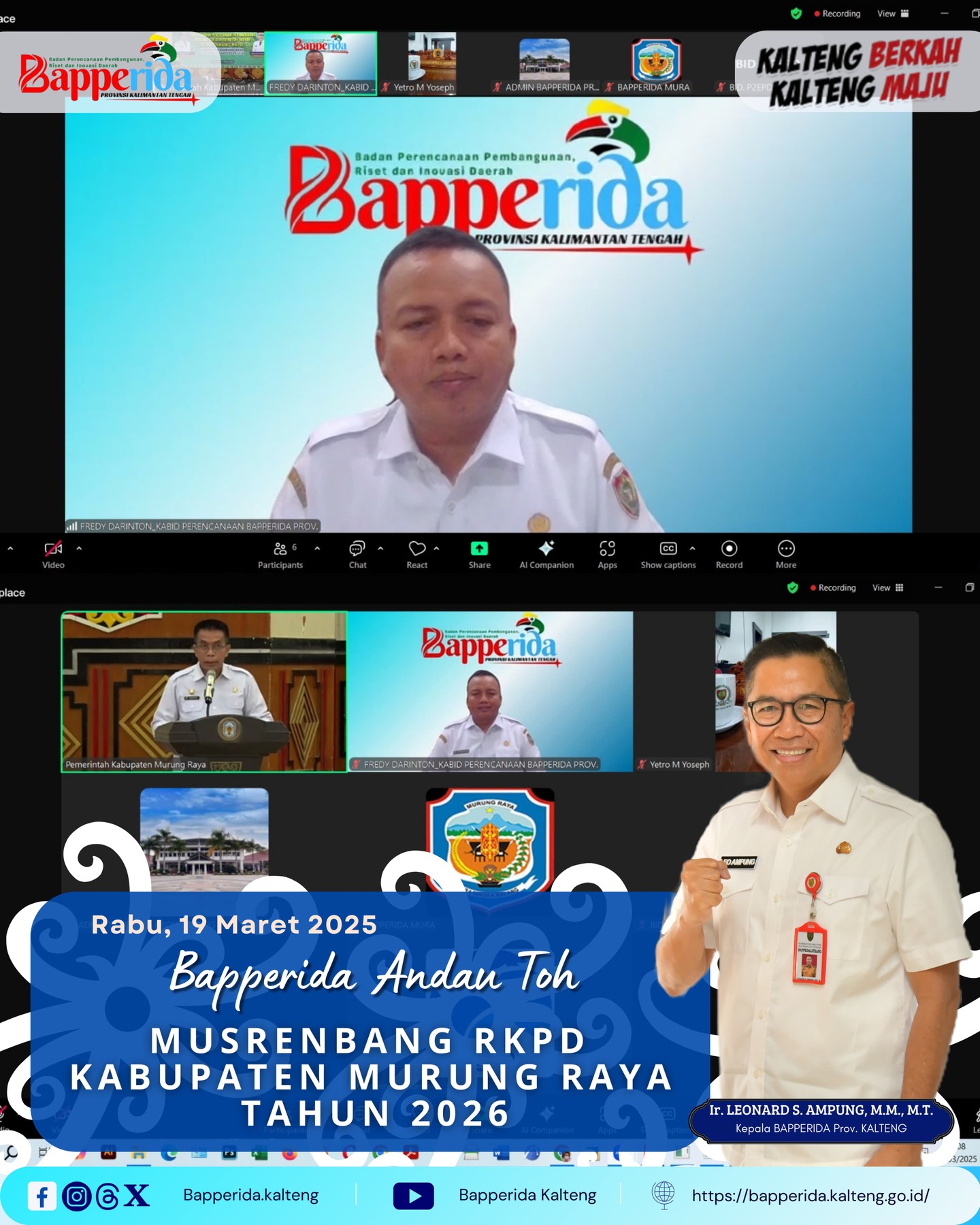 Musrenbang RKPD Kabupaten Murung Raya Tahun 2026 secara daring