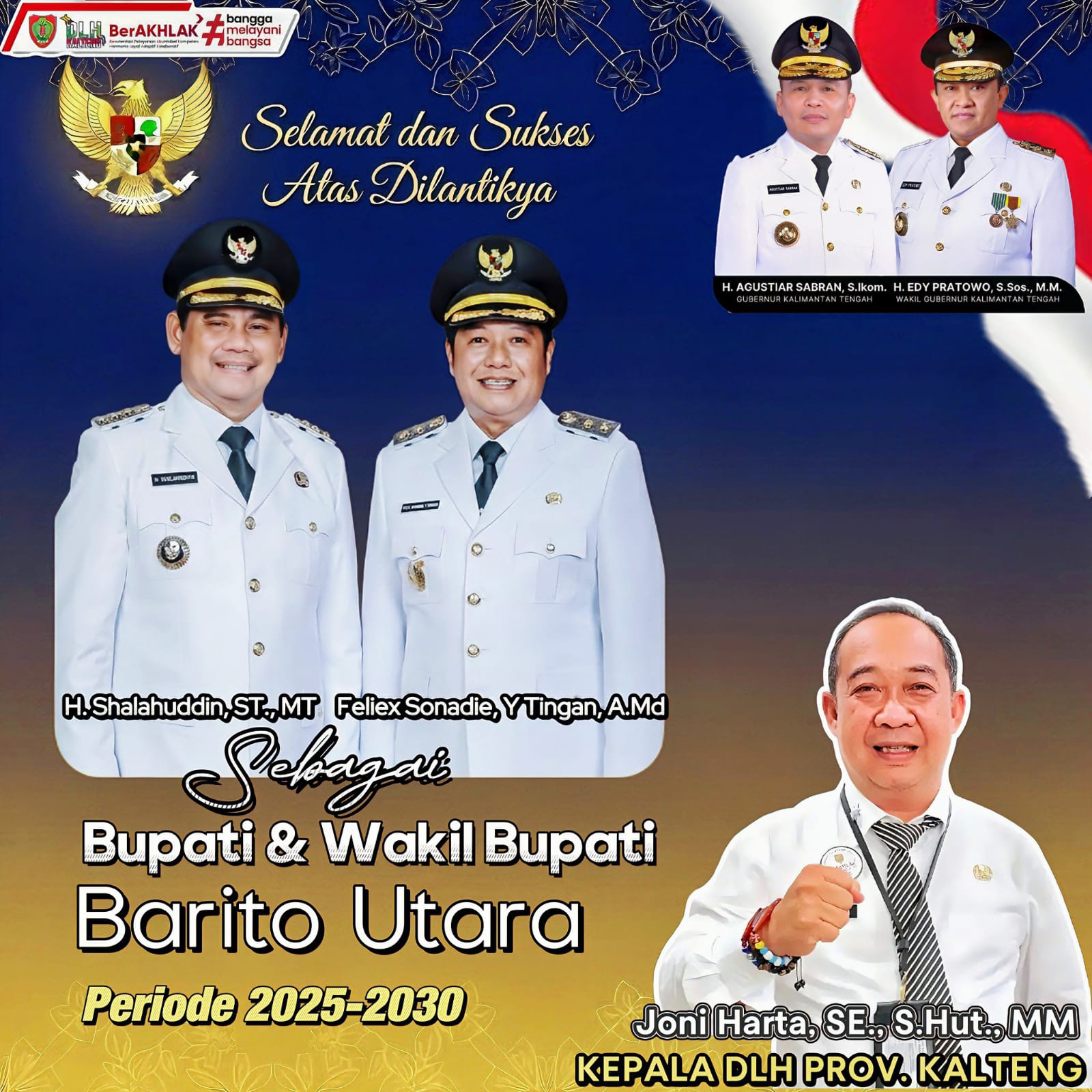 Ucapan selamat dari Kepala DLH Kalteng, Joni Harta, SE., S.Hut., MM