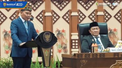 Wakil Gubernur Kalimantan Tengah, H. Edy Pratowo, S.Sos., M.M., saat mendampingi Gubernur diacara pelantikan H. Shalahuddin dan Felix Sonadie Y. Tingan sebagai Bupati dan Wakil Bupati Barito Utara periode 2025–2030