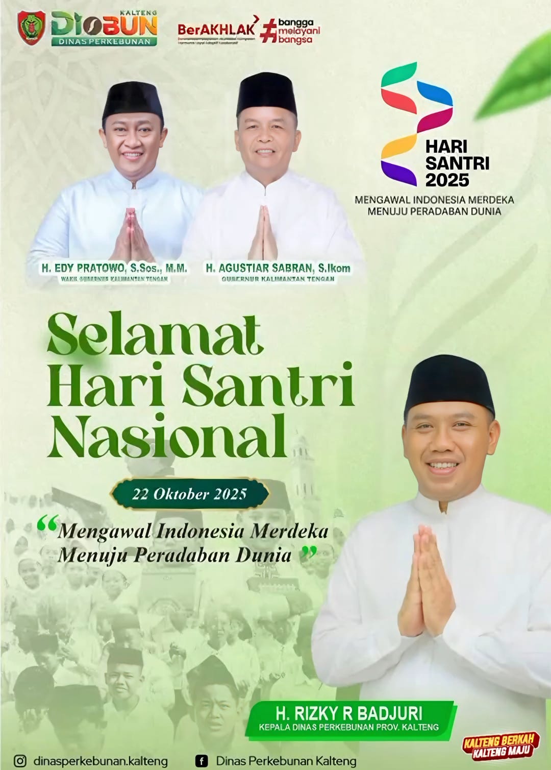 Hari Santri 2025, Kadisbun Kalteng Dorong Santri Berperan dalam Ketahanan Pangan dan Ekonomi Perkebunan