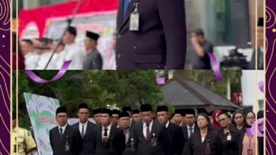 Suasana Upacara di Bank Kalteng, dalam rangka memperingati hari jadi ke-64