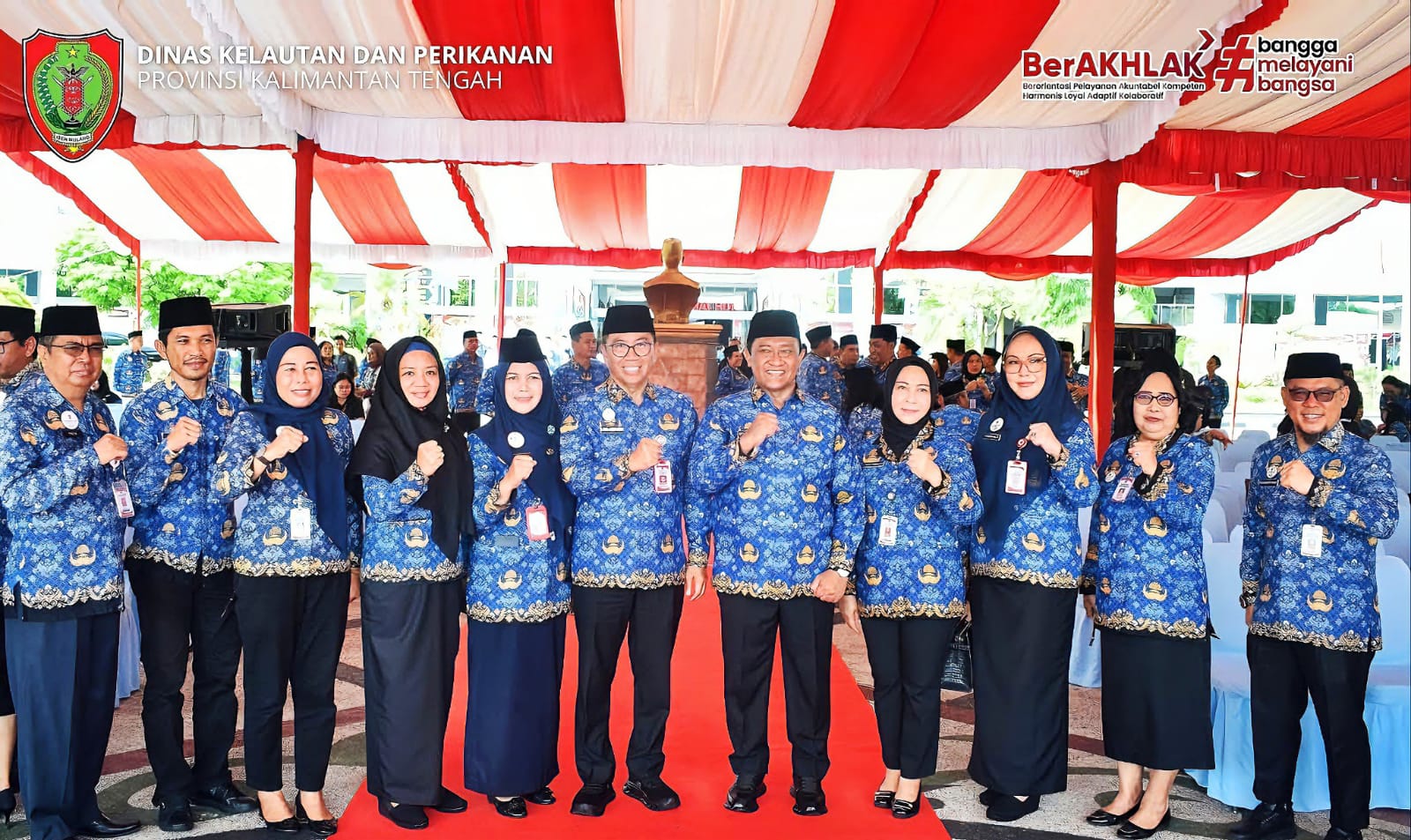 Kadislutkan Kalteng, Sri Widanarni, S.I.P., M.Si., saat menghadiri Upacara Peringatan HUT ke-54 KORPRI