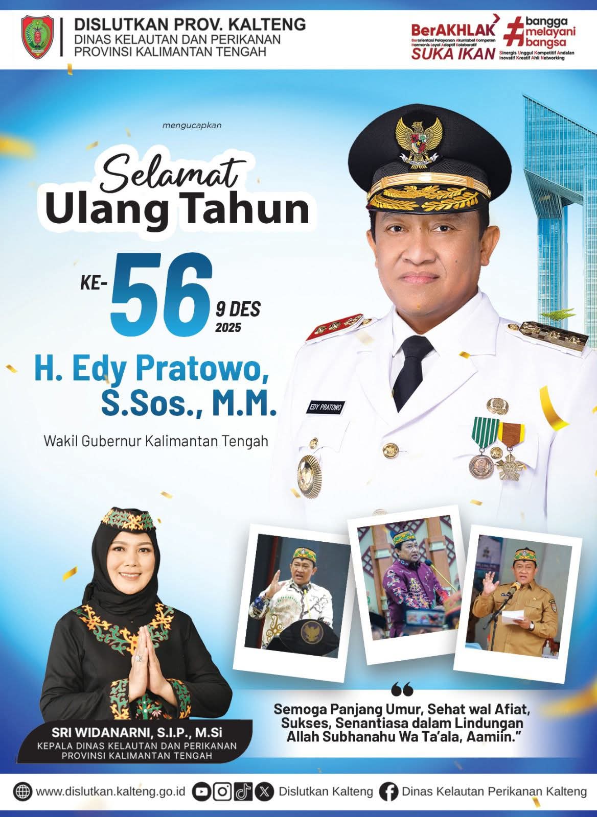 Ucapan selamat Ulang Tahun untuk Wagub Kalteng dari Dislutkan Kalteng
