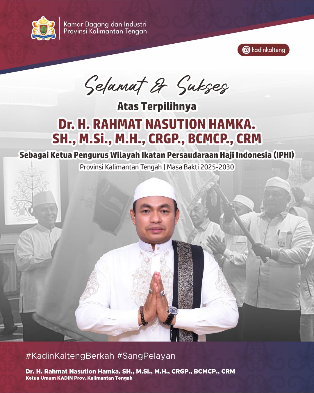 Ucapan selamat dari Kadin Kalteng