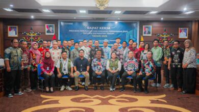 Peserta Rapat Kerja Program Perumahan dan Kawasan Permukiman (PKP) Provinsi Kalimantan Tengah Tahun 2025 di Aula Eka Hapakat, Kantor Gubernur Kalteng