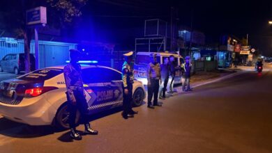 Personel Polrseta Palangka Raya pada saat melakukan patrol di sejumlah Kawasan rawan balap liar