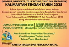 Kerukunan Keluarga Besar Damengbeta Kalteng Gelar Ibadah dan Perayaan Natal 2025