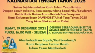 Kerukunan Keluarga Besar Damengbeta Kalteng Gelar Ibadah dan Perayaan Natal 2025