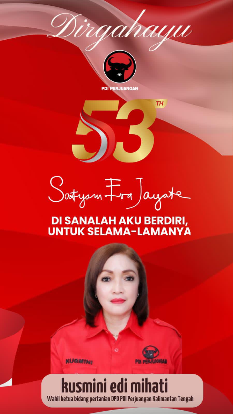 Wakil Ketua Bidang Pertanian DPD PDI Perjuangan Provinsi Kalimantan Tengah, Kusmini Edi Mihati